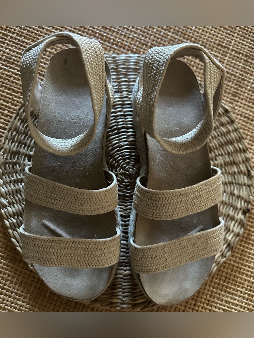 Esprit Cream Woven Espadrille Platform Sandals - Picture 3 of 6